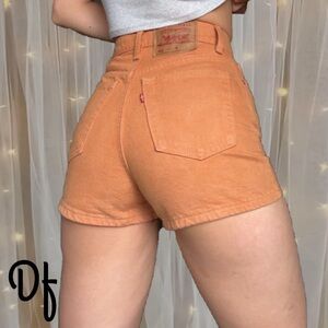 VTG 512 Levi's RARE Women's Orange Jean Shorts Size 24/25 Waist